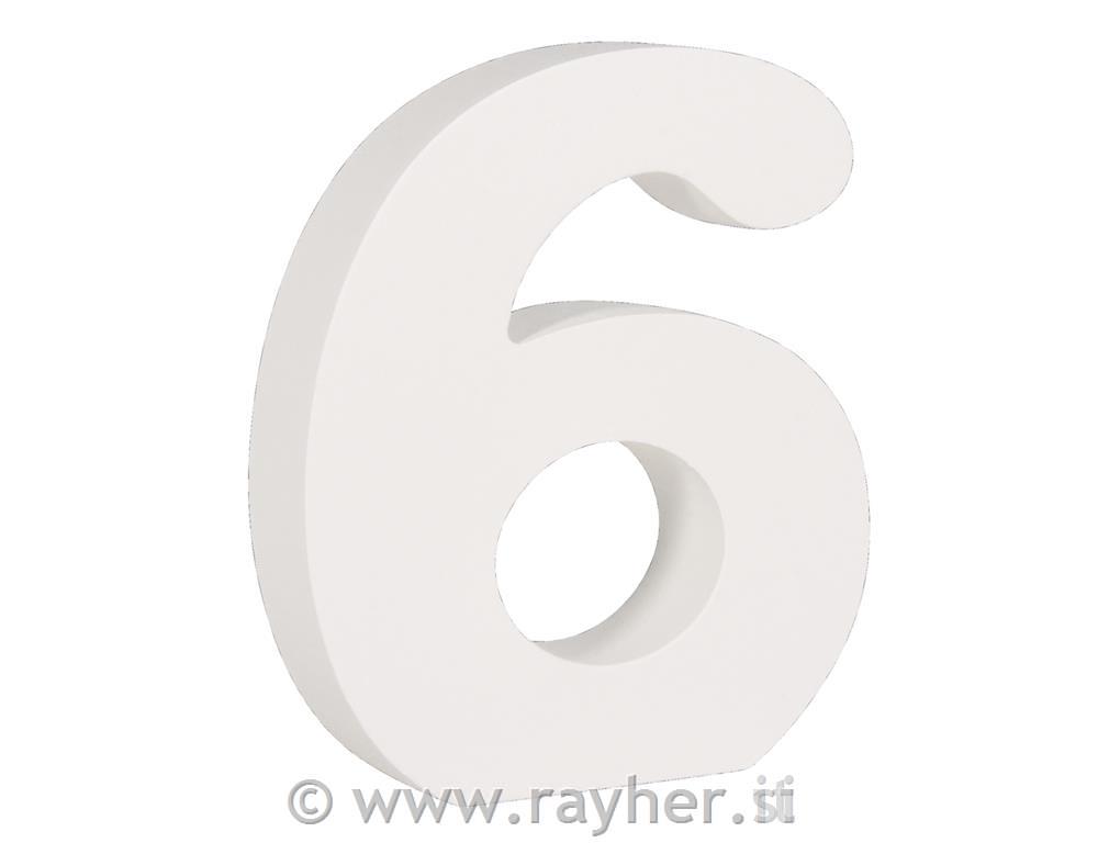 Številka lesena "6" 11cm, 2 cm