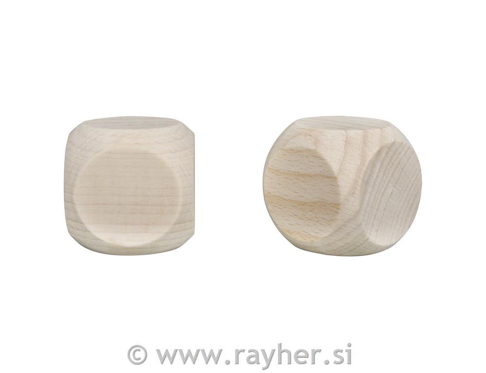 Wooden dice FSC 100%, natural, 40x40mm,