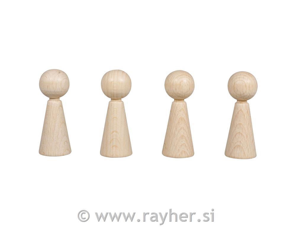 Igralne figure, lesene, 6 cm, set 4