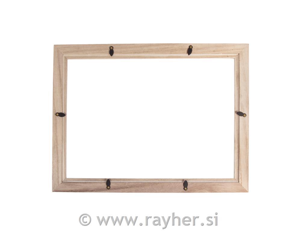 Wood.frame w.acryl.glass FSCMixCredit, 35x26x0.7cm, w.double acryl.plates