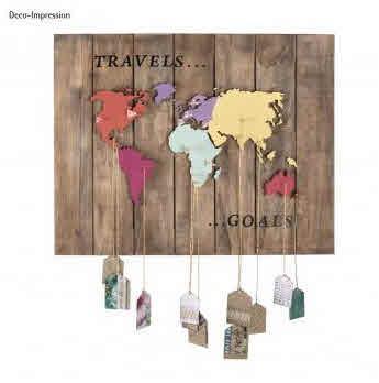 Lesena karta sveta, dve plošči, 42x29.7x0.4cm