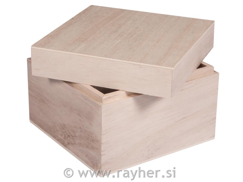 Wooden box with top, FSCMixCredit, 12x12x9cm