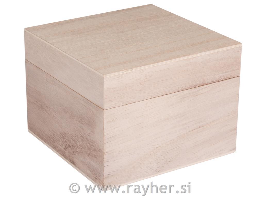 Wooden box with top, FSCMixCredit, 12x12x9cm