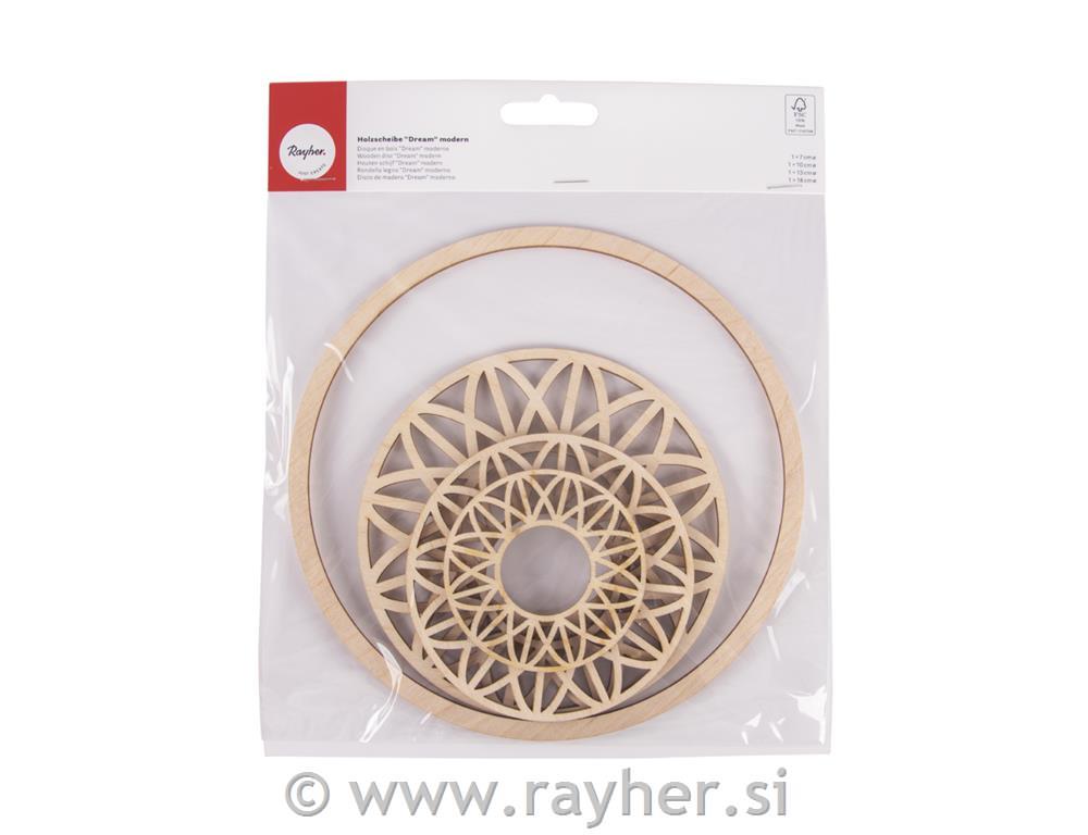 Wood.disc "Dream" modern,FSC100%, o7-13cm+ring o18cm, tab-bag 4pcs