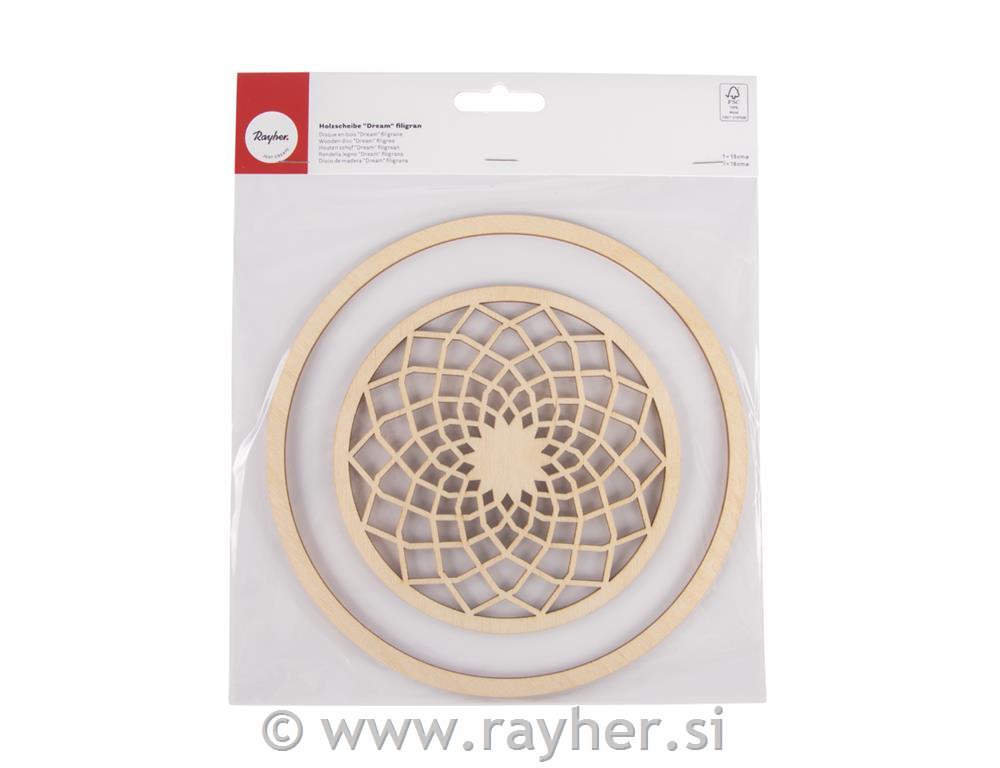 W.disc "Dream" filigree,FSC100%, 13cm o,+ring o18cm, tab-bag 2pcs