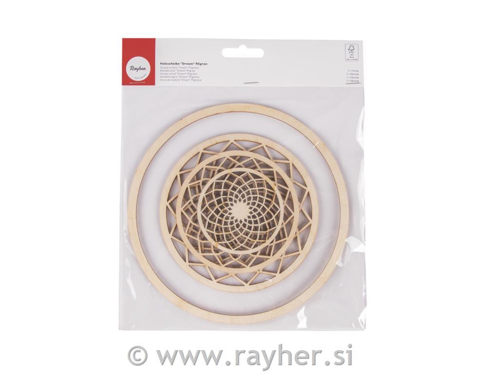 Leseni diski za lovilec sanj, "Dream filigan" set 4