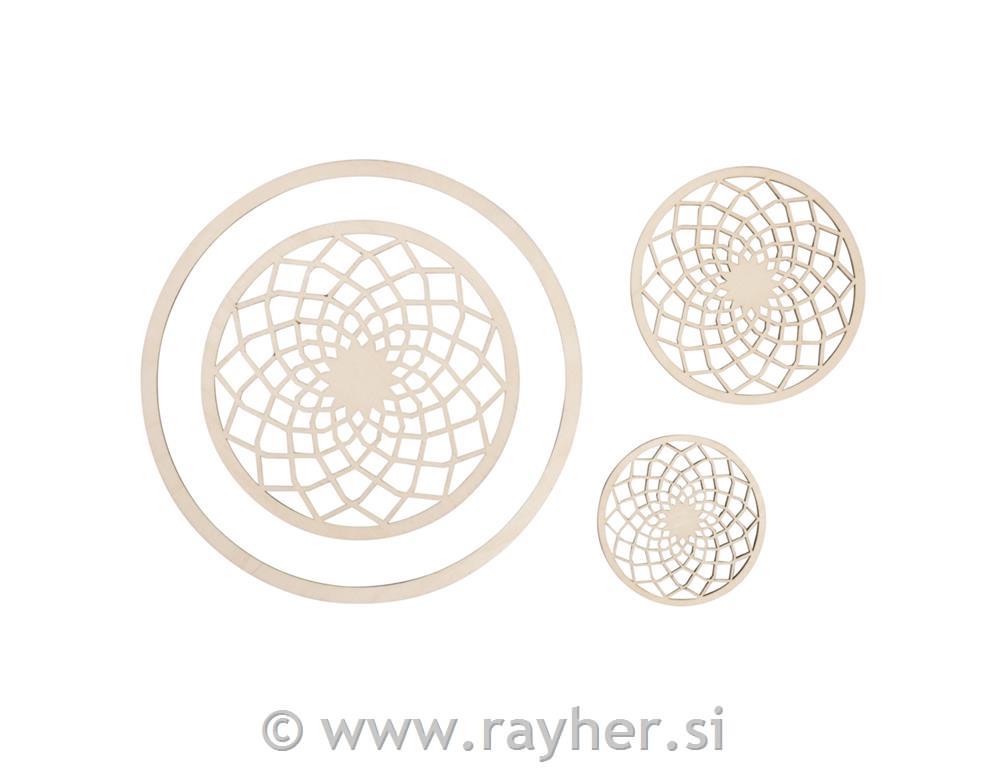 Leseni diski za lovilec sanj, "Dream filigan" set 4