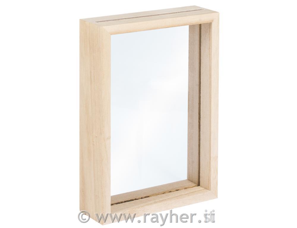 Lesen okvir, natur, 11.5x16x3.5cm, dvojno akrilno steklo