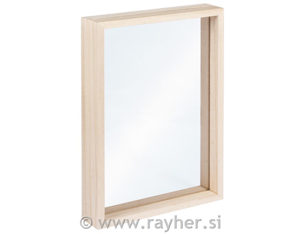 Lesen okvir, natur, 16x22x3.5cm, dvojno akrilno steklo