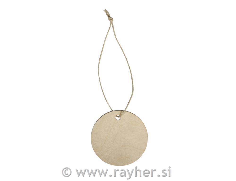 Wood disc hanger, FSC100%, 6cm o,