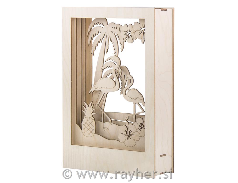 Wood.kit,3D-motif f.Flamingo, FSC 100%,natural, 20x30x6.7cm, 10-part, box 1Set