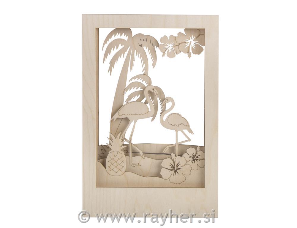 Wood.kit,3D-motif f.Flamingo, FSC 100%,natural, 20x30x6.7cm, 10-part, box 1Set