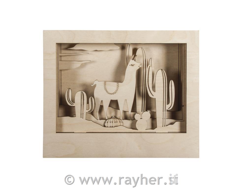 Lesena sestavljanka 3D Lama,24x20x6.9cm, 10-delna