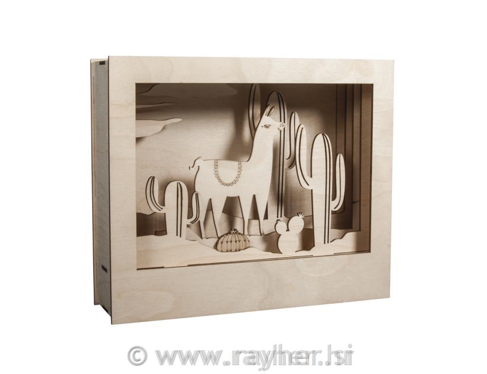 Lesena sestavljanka 3D Lama,24x20x6.9cm, 10-delna