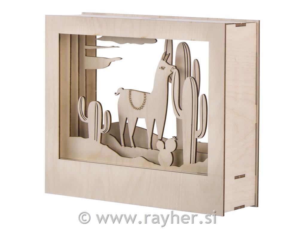 Lesena sestavljanka 3D Lama,24x20x6.9cm, 10-delna