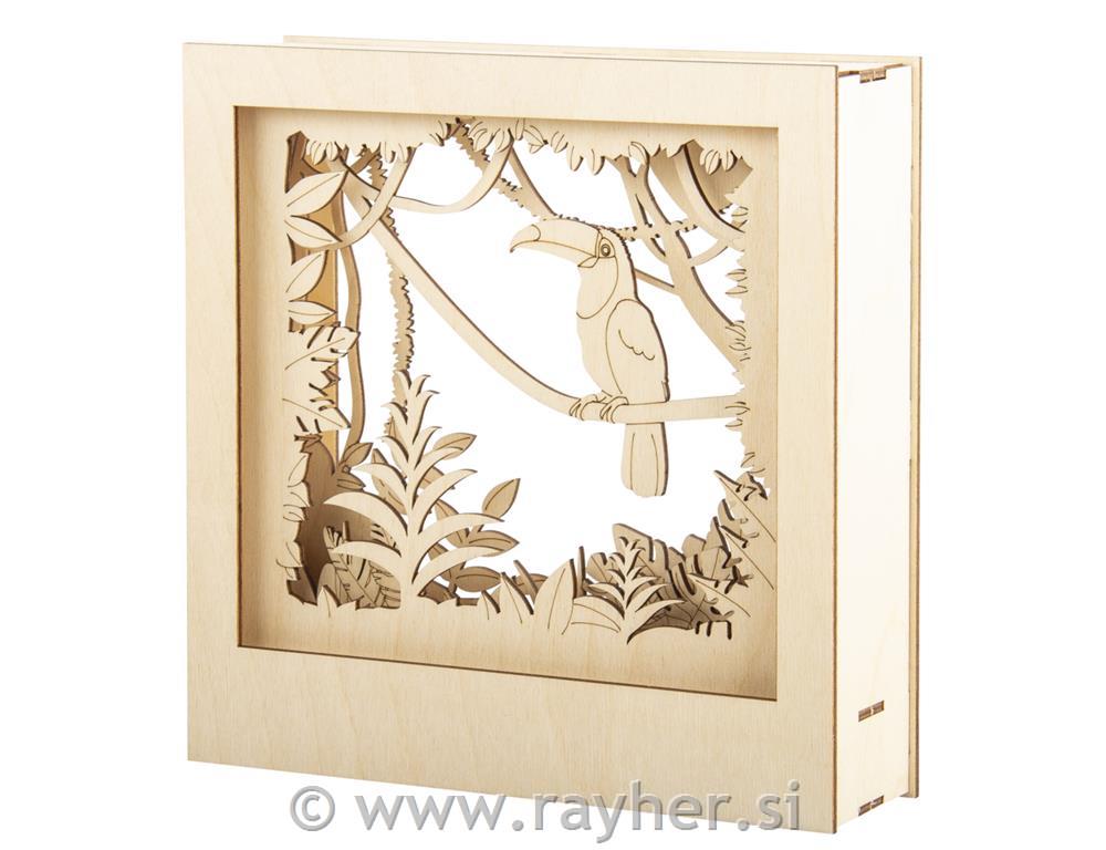 Lesena sestavljanka 3D Tukano,24x24x6.5cm, 11-delna