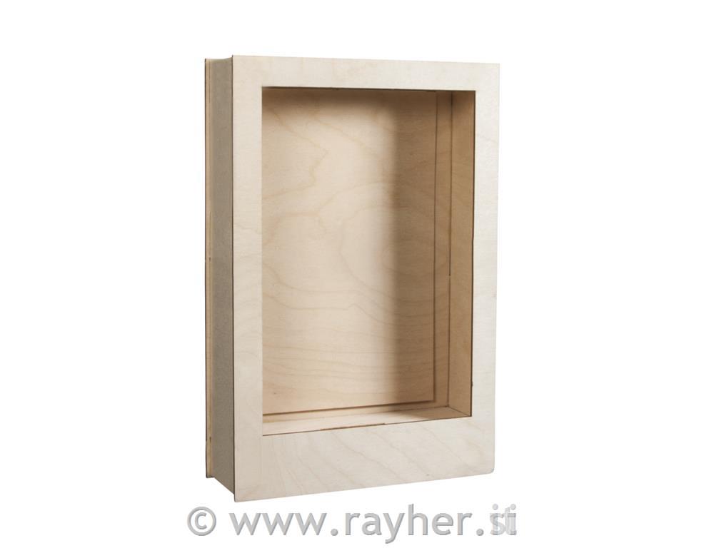 Wood.const.kit,3D-motif frames, FSC 100%, natural, 20x30x6.6cm, 8-part, box 1Set