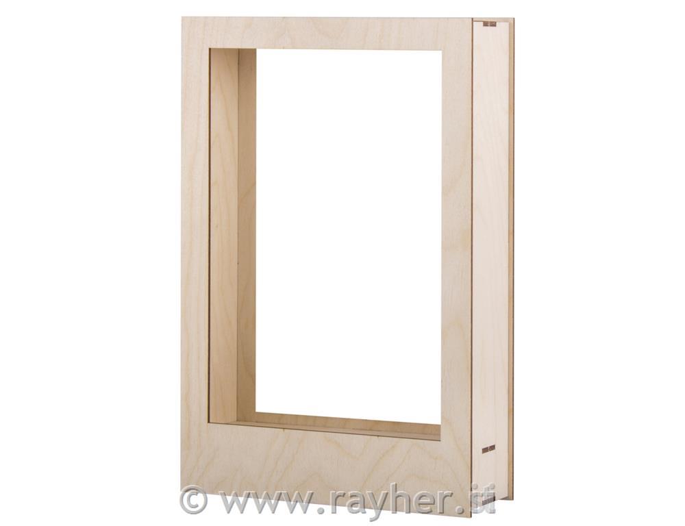 Wood.const.kit,3D-motif frames, FSC 100%, natural, 20x30x6.6cm, 8-part, box 1Set