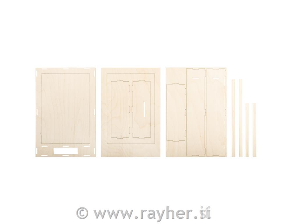Wood.const.kit,3D-motif frames, FSC 100%, natural, 20x30x6.6cm, 8-part, box 1Set