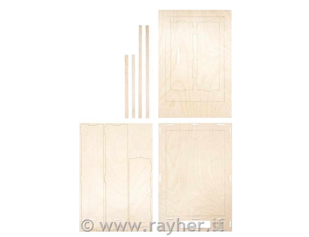 Wood.const.kit,3D-motif frames, FSC 100%, natural, 20x30x6.6cm, 8-part, box 1Set