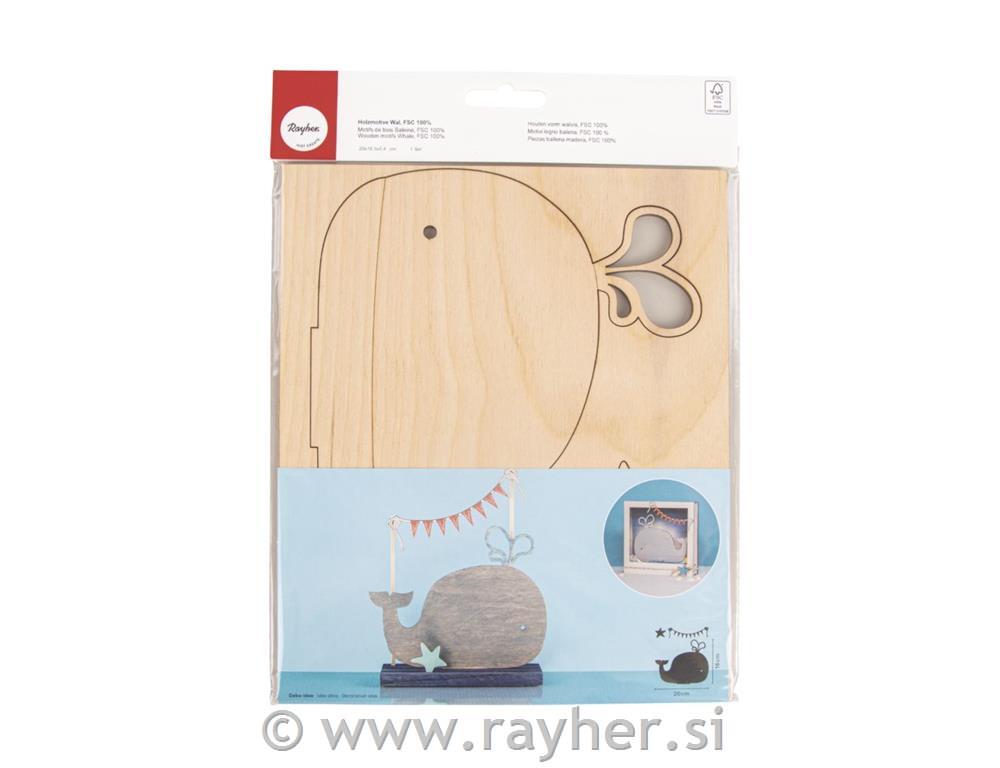 Lesena sestavljanka, Morski kit, 20x16.5x0.4cm, set