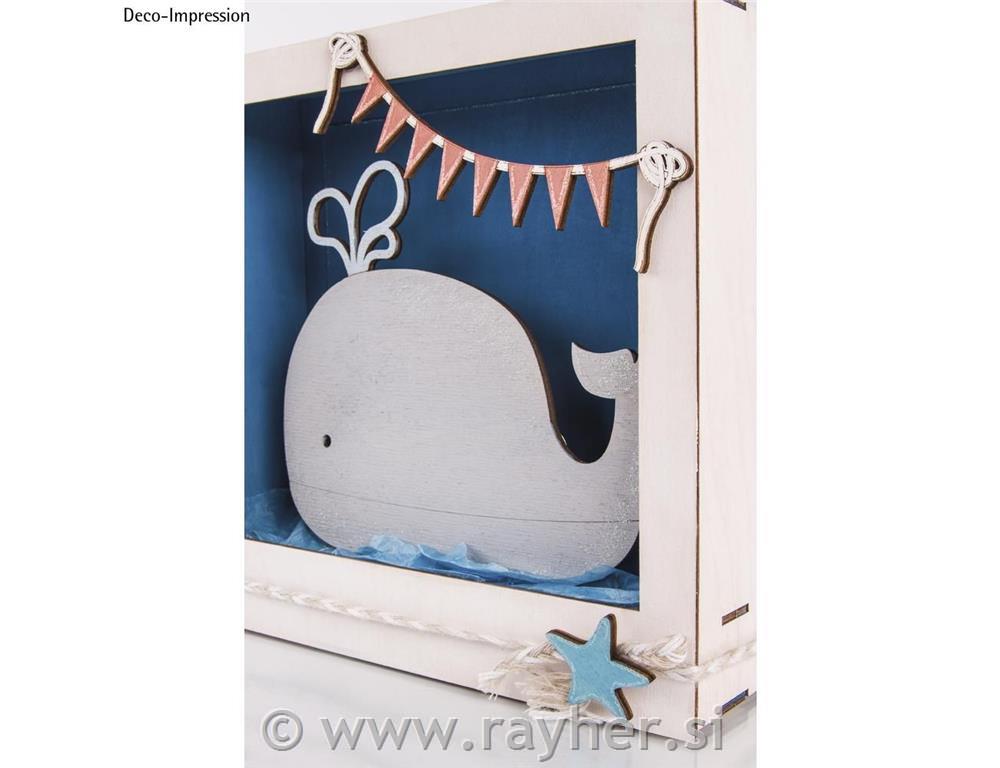 Lesena sestavljanka, Morski kit, 20x16.5x0.4cm, set