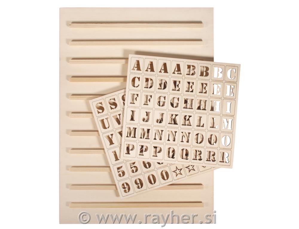 Wooden Letterboard, FSC Mix Credit, natural, 30x42cm, incl. 96 letters, 1set