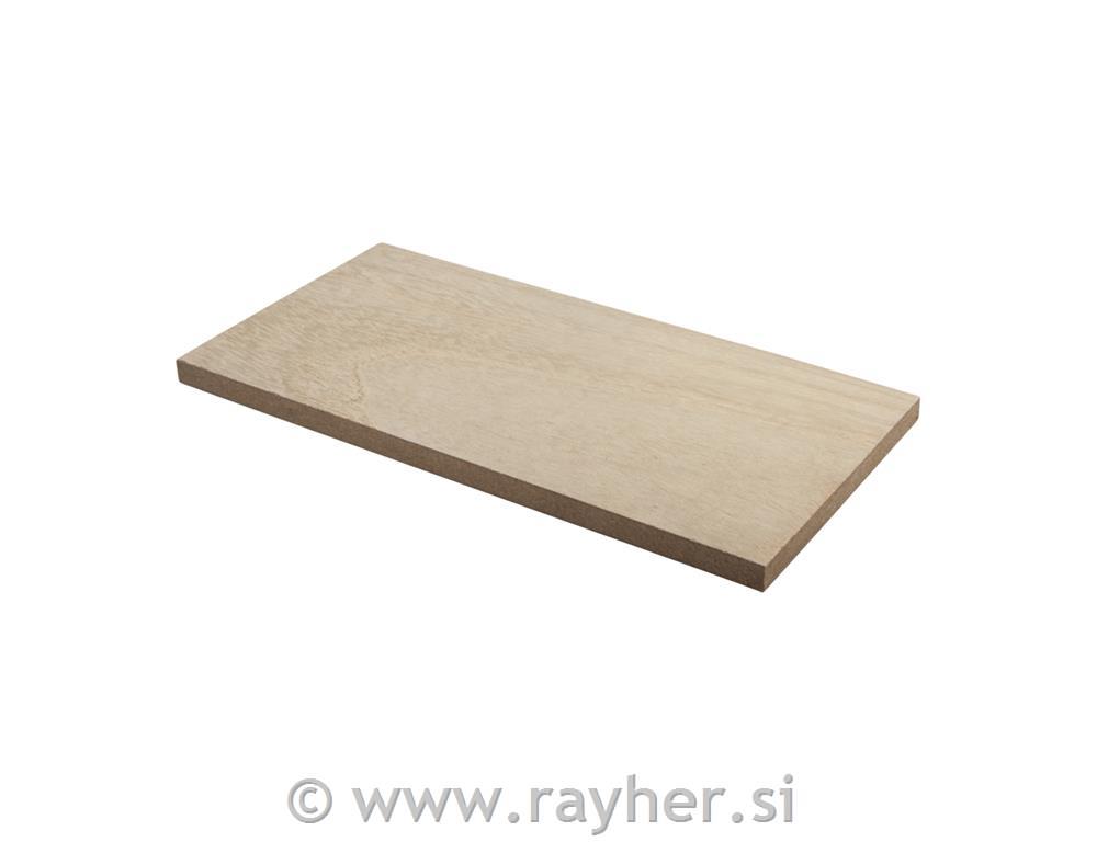 MDF shelf, veneered, natural, 20x10x0.9cm