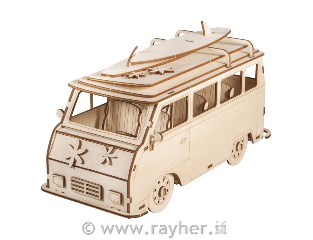 Lesena sestavljanka Avtodom, 30x13x17cm, 77-delno