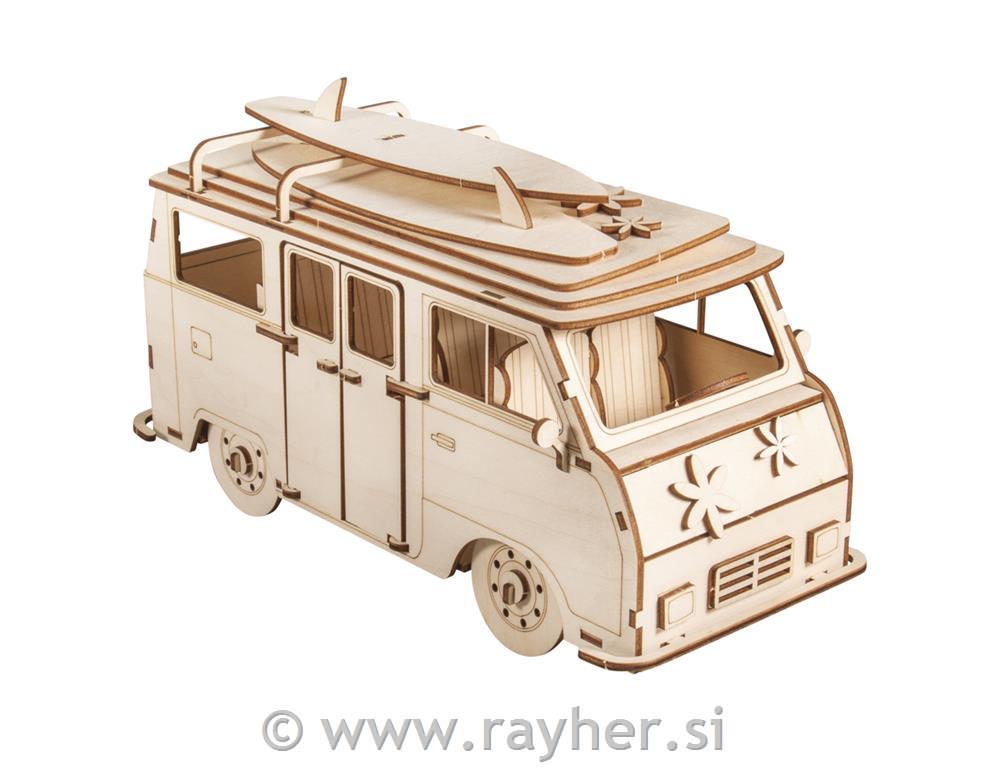 Lesena sestavljanka Avtodom, 30x13x17cm, 77-delno