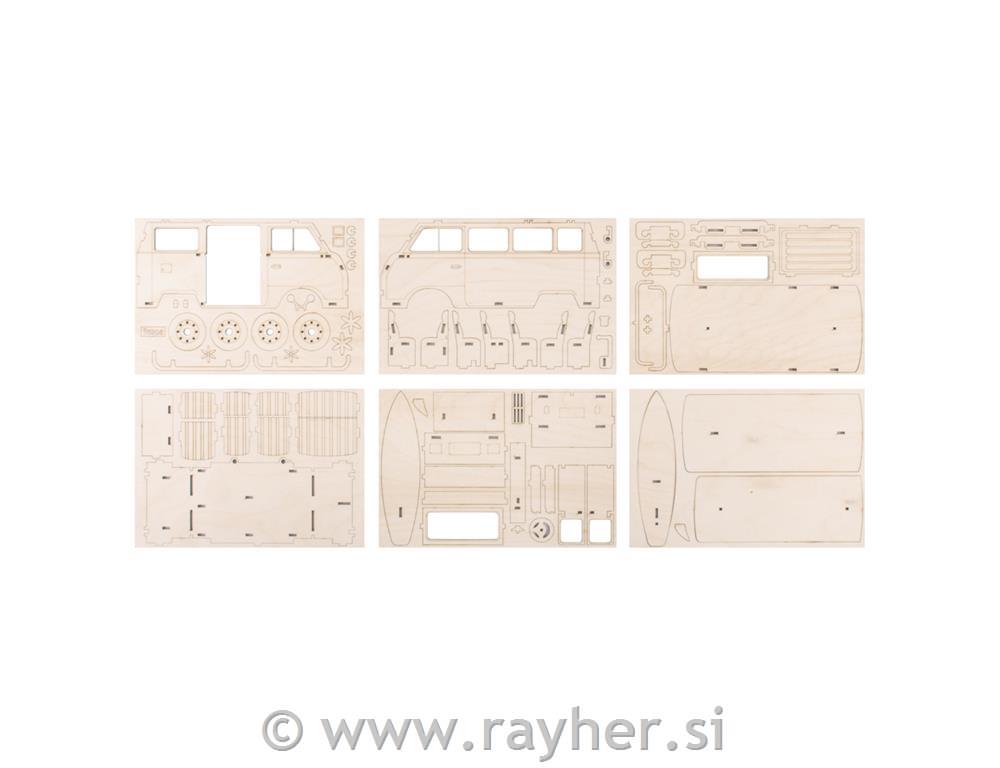 Lesena sestavljanka Avtodom, 30x13x17cm, 77-delno