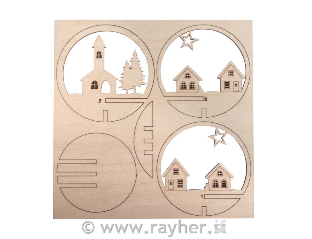 Laserski izrez 3D za v kroglo 7,5cm, Zimska vas