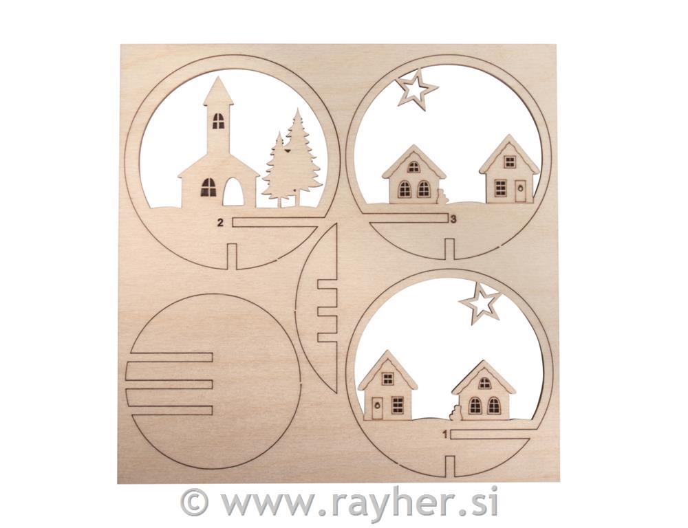 Laserski izrez 3D za v kroglo 7,5cm, Zimska vas