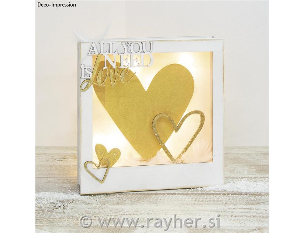 Lesene sestavljanka "All you need is love" 24x24x6,3cm