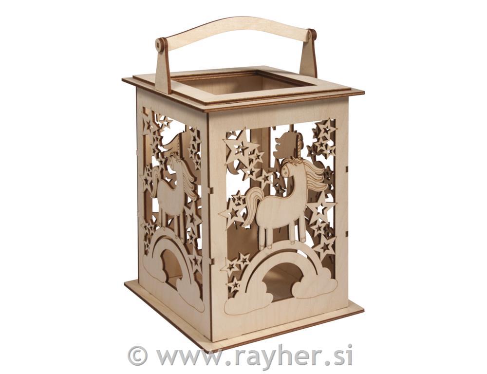 Sestavljanka lanterna samorog 15 delna 15,3x15,3x26,5 cm