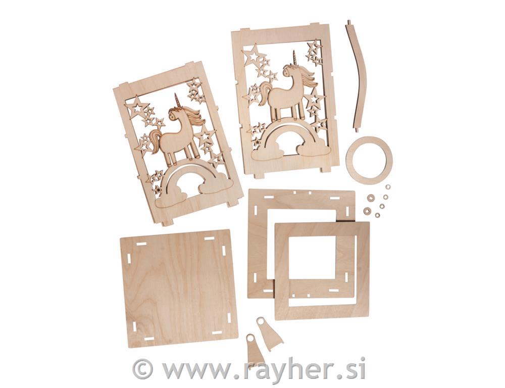 Sestavljanka lanterna samorog 15 delna 15,3x15,3x26,5 cm