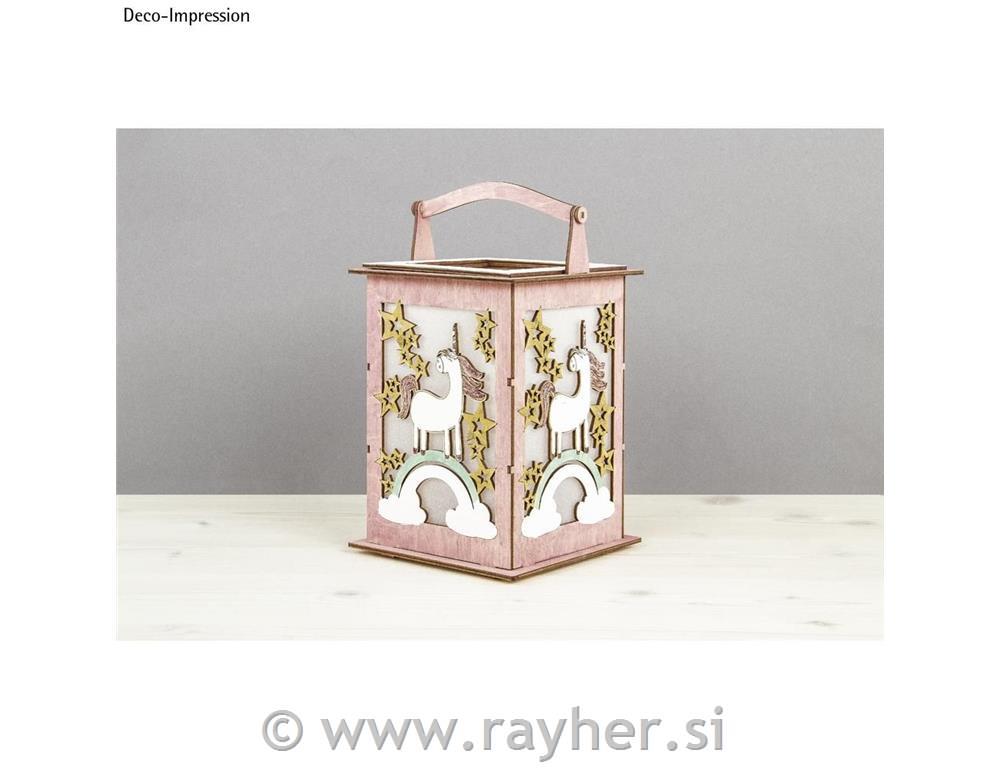 Sestavljanka lanterna samorog 15 delna 15,3x15,3x26,5 cm