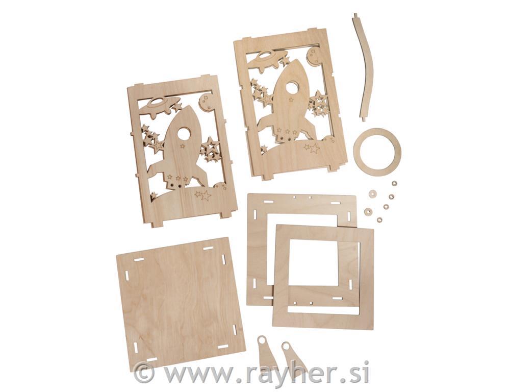 Sestavljanka lanterna raketa 15 delna 15,3x15,3x26,5 cm