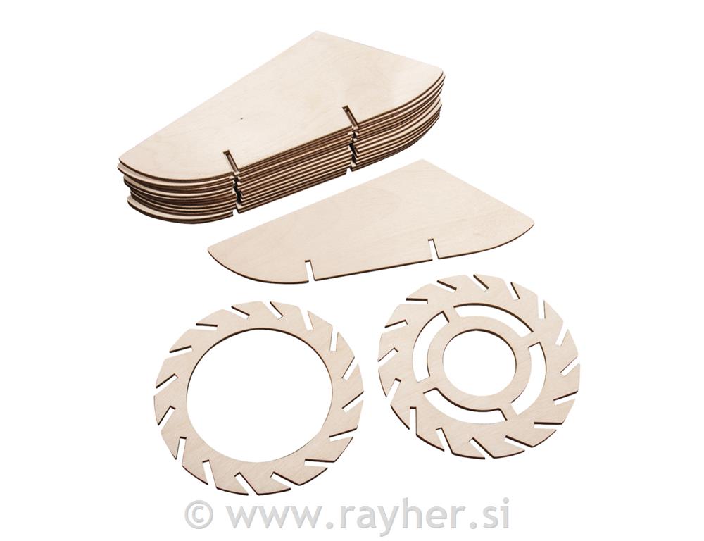 Senčnik lesen za luč lamelni Oslo 18,5x18,5x20 cm