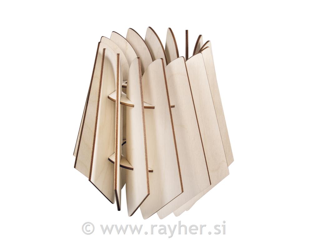 Senčnik lesen za luč lamelni Oslo 18,5x18,5x20 cm