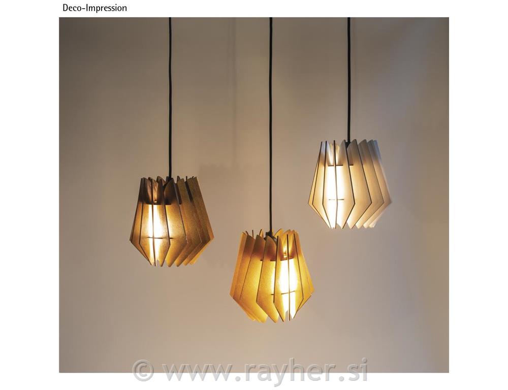 Senčnik lesen za luč lamelni Oslo 18,5x18,5x20 cm