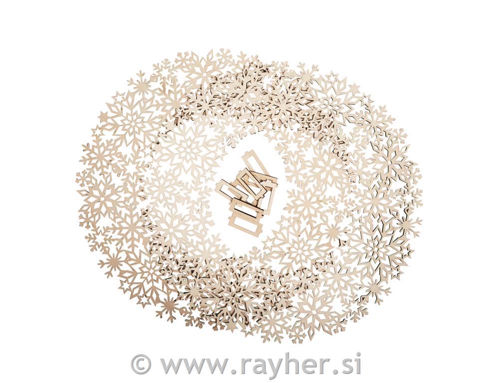 Sestavljanka venec snežinke 35 cm 10 delni