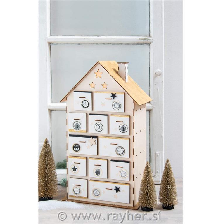 Adventni koledar sestavljanka hiša 185 kosov 25,5x17,5x45,5