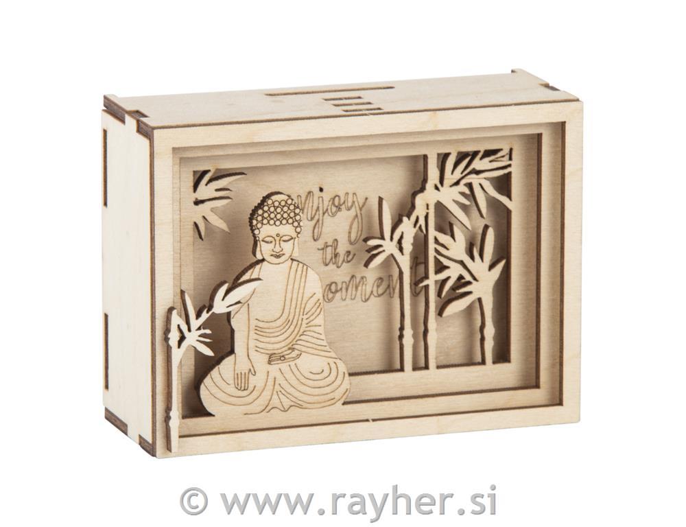 Lesena 3D škatla za darilo "Enjoy", 11.5x8.5x5cm