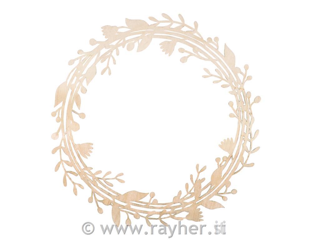 Lesen obroč z listki, 31cm