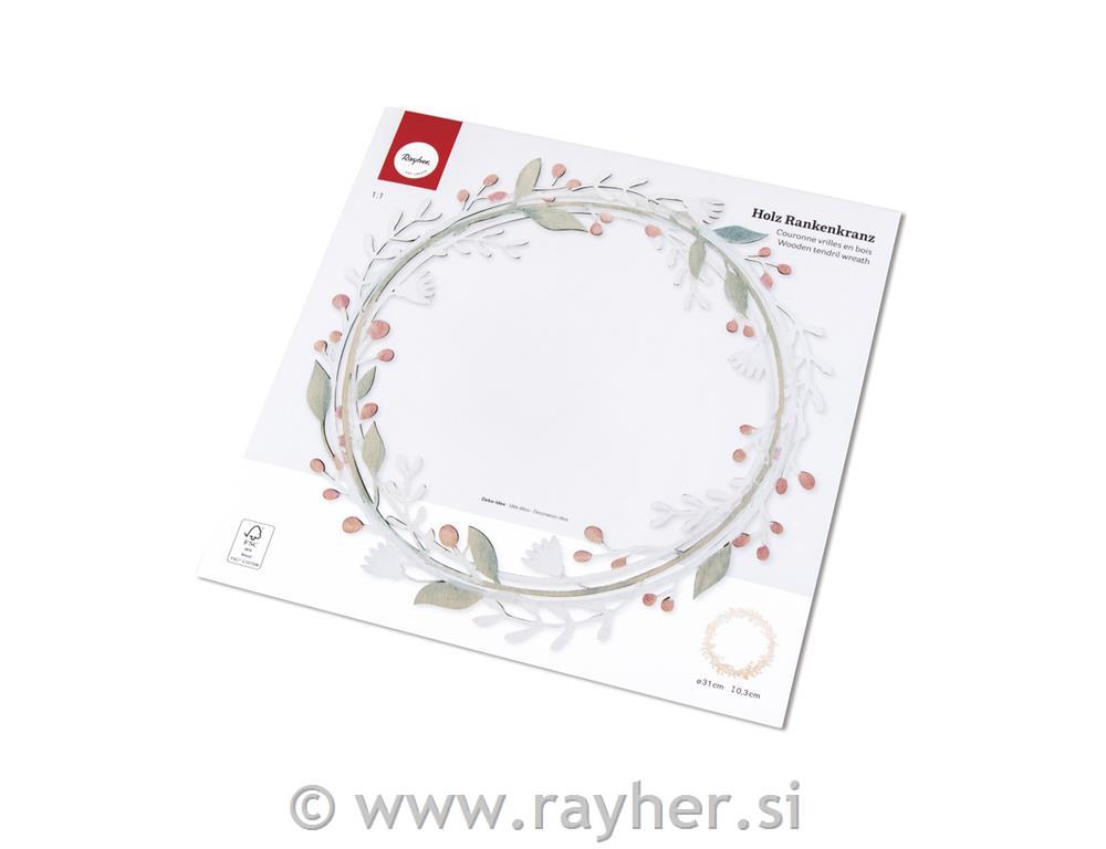 Lesen obroč z listki, 31cm