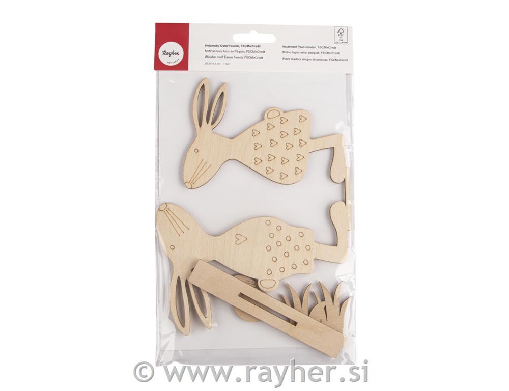 Leseni motivi Velika noč, natur, 20.3x15.5cm, 4-delni set