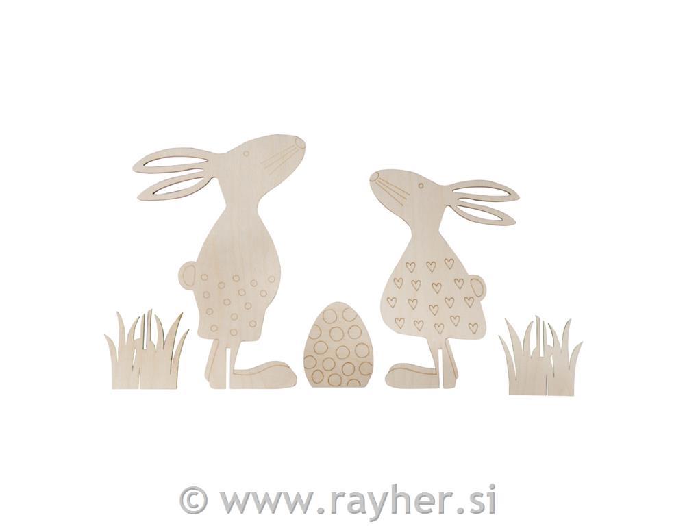 Leseni motivi Velika noč&jajčka, natur,19,5x27,5cm, 5-delni