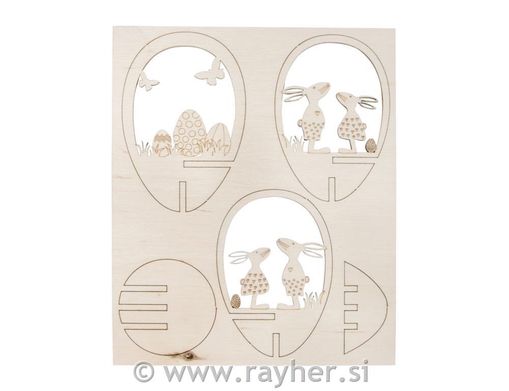 Lesen 3D izrez za 10cm jajce "Velika noč" ,5-delni