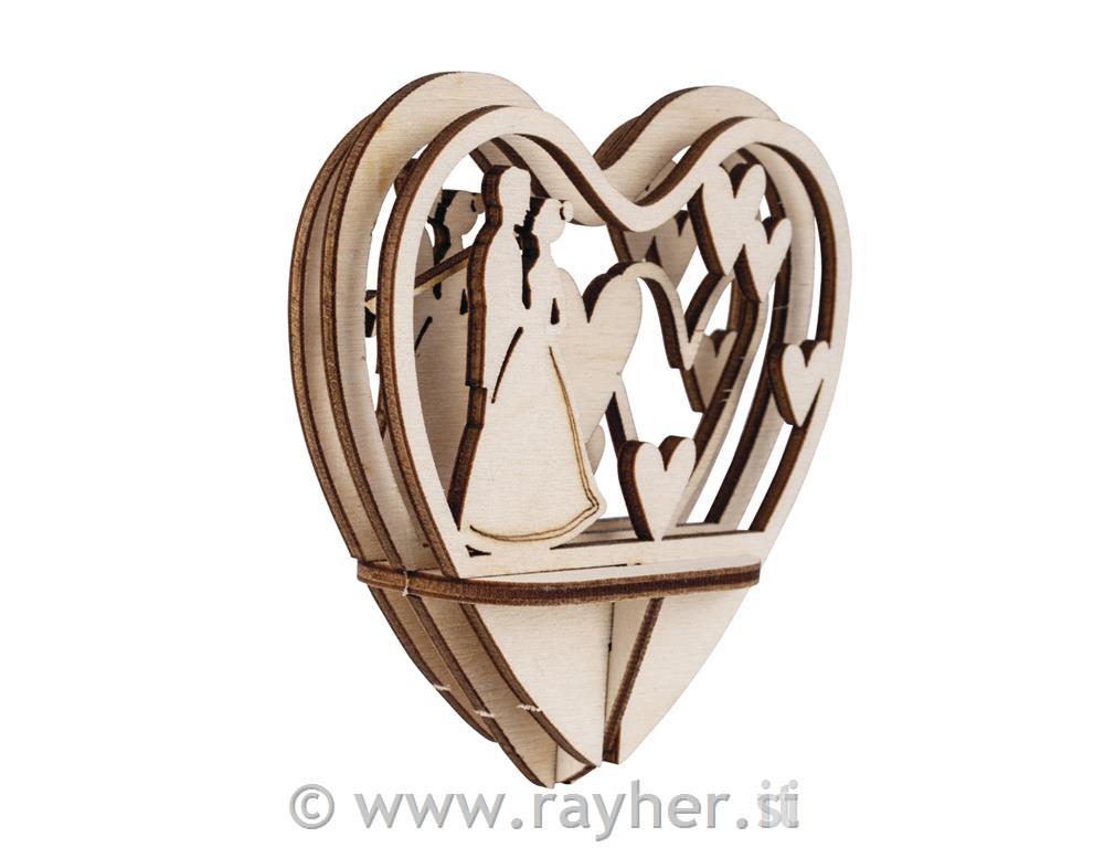 Lesen 3D izrez za 10cm "Poročni par" ,5-delni